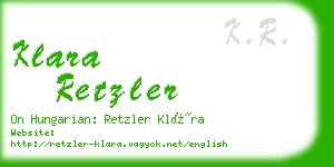 klara retzler business card